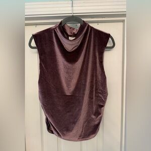 Elegant Velvet Sleeveless Top - Purple
